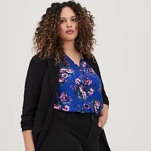 GAUZE SPLIT FRONT PULLOVER TOP